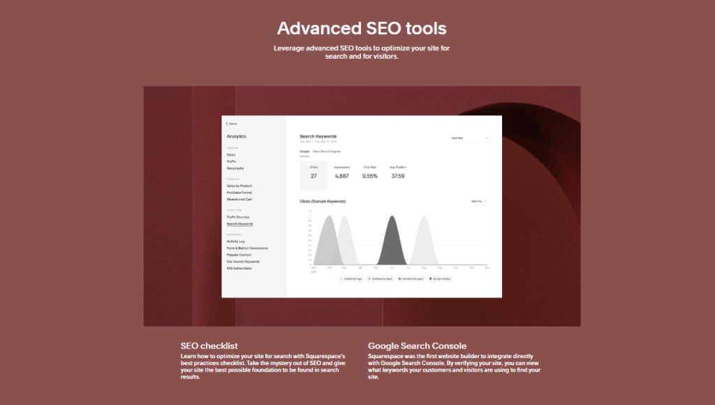 Shopify vs Squarespace: Squarespace SEO tools